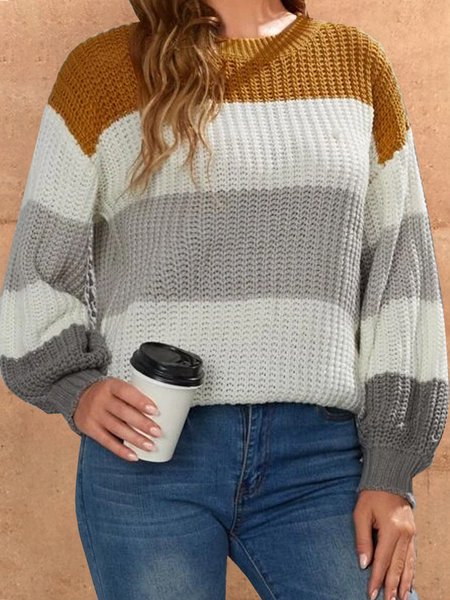 

Wool/Knitting Crew Neck Basics Loosen Sweater, Multicolor, Sweaters & Cardigans