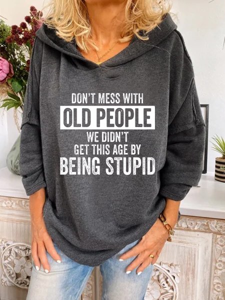 

Hooded Casual Loosen Sweatshirt, Gray, Hoodies & Sweatshirts