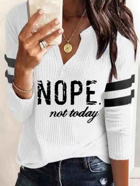 

Casual Letter Shirts & Tops, White, Tops