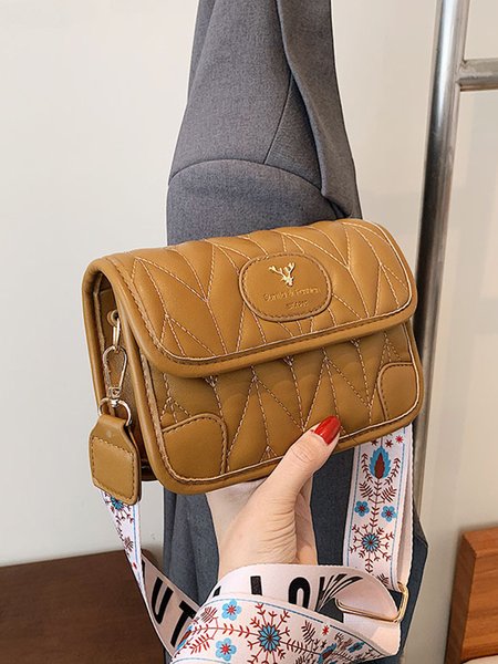 Casual Metal Elk Crossbody Bag, Deep brown, Bags