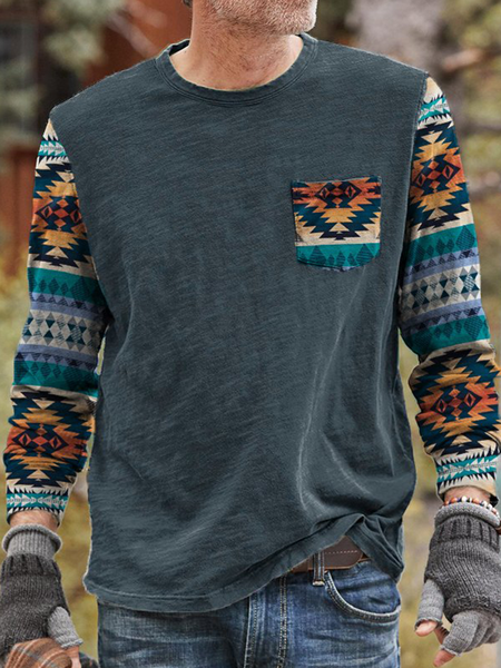 Long Sleeve Geometric Casual Sweatshirt, Multicolor, Hoodies&Sweatshirts