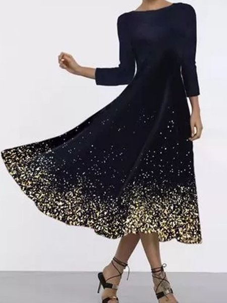

Girocollo Cotone miscele Vintage Abito, Come immagine, Mini Dresses