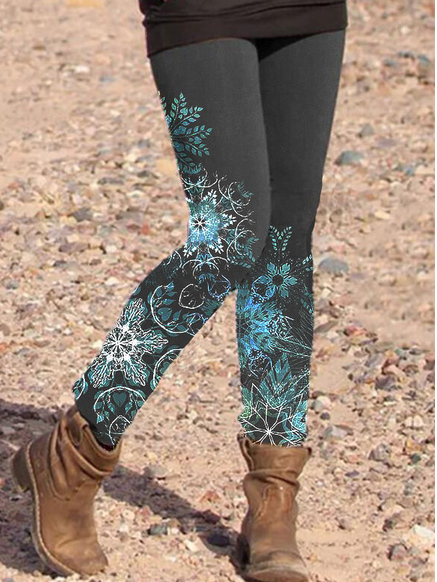 Floral Pants, Gray, leggings