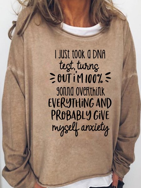 

Overthink Funning Casual Sweatshirt, Light brown, Hoodies&Sweatshirts