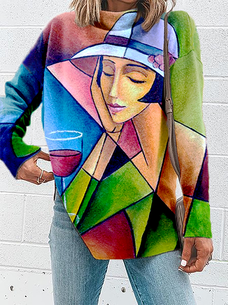 

Plus size Abstract Graphic Casual Shirts & Tops, Multicolor, T-Shirts