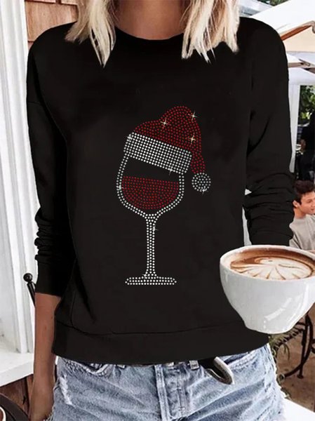 

Christmas Casual Regular Fit Sweatshirt, Black, Hoodies & Sweatshirts