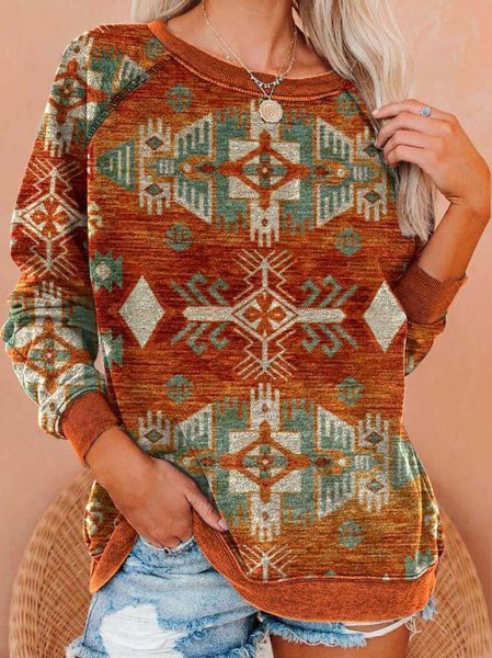 

Shirt Sleeve Basics Cotton Sweatshirt, Orange, Hoodies & Sweatshirts