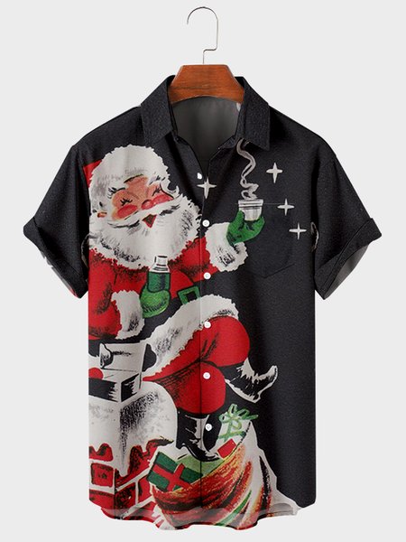 

Shirt Collar Vintage Shirts & Tops, Black, Men's Floral shirt