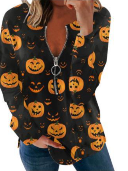 

Skull V Neck Statement Tops, Orange, Tops