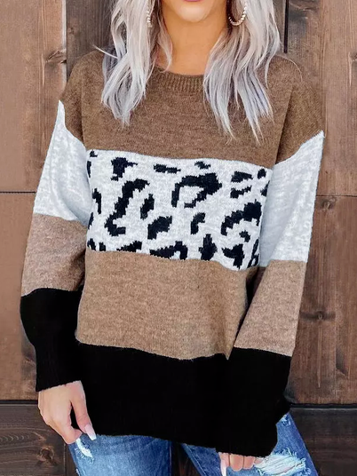 

Casual Color Block Sweater, Multicolor, Sweaters & Cardigans