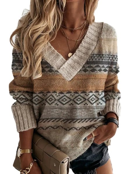 

Scollo a V Bohemian Maglione, Come immagine, Sweater