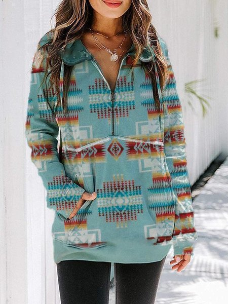 

Shirt Collar Cotton Basics Sweatshirts, Sky blue, Hoodies & Sweatshirts