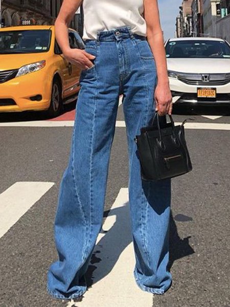 

Daily Solid Regular Fit Pants, Blue, Jeans