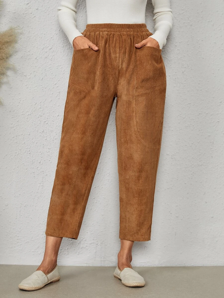 

Casual Regular Fit Solid Pants, Mustard, Pants