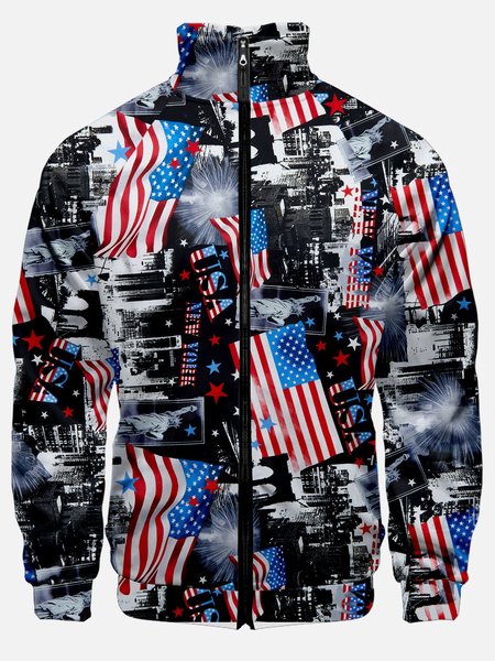 

Long Sleeve Eagle Old Glory Jackets, Black, Jackets & Coats