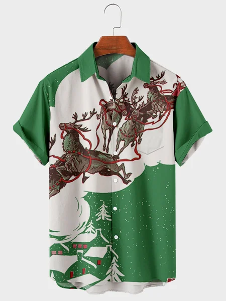 

Short Sleeve Vintage Shirts & Tops, Green, Shirts ＆ Blouse