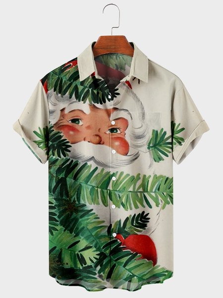 

Shirt Collar Short Sleeve Shirts & Tops, Khaki, Men's Floral shirt