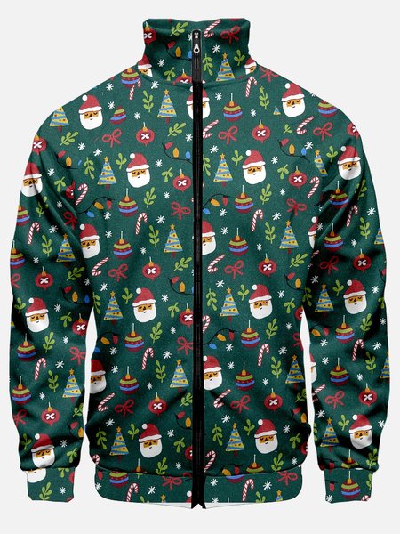 

Christmas Full-zip Long Sleeve Jackets, Green, Jacket