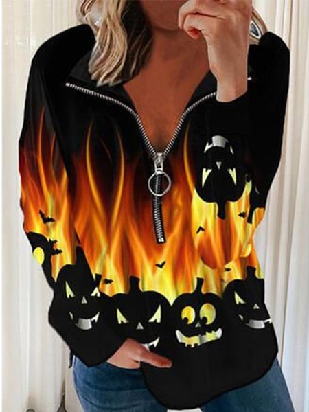 

Casual Long Sleeve Printed V neck Sweatshirts, Yellow, Hoodies & Sweatshirts