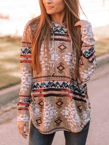 

Raglan Sleeve Cotton Loosen West Styles/Cows Sweatshirt, Khaki, Hoodies & Sweatshirts