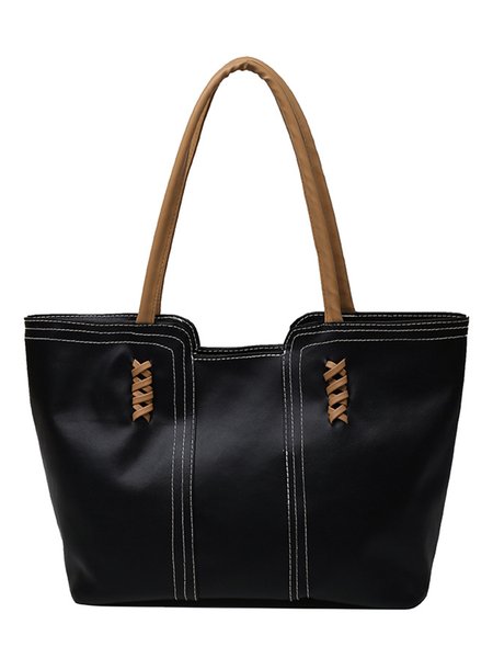 

Casuale Semplice Tinta unita Totalizzatore Borsa, Nero, bag
