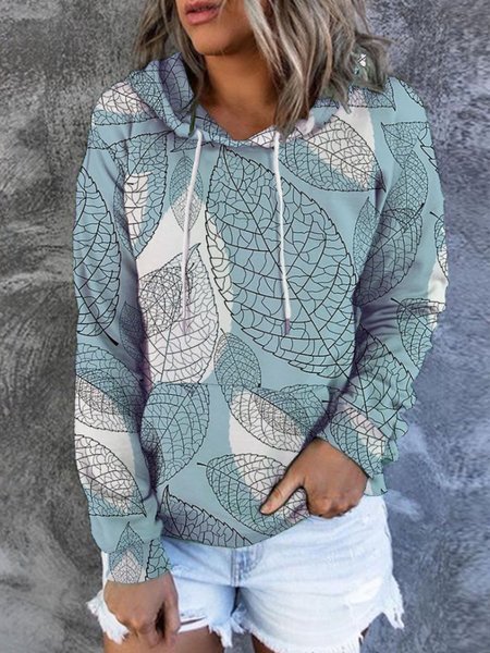 

Leaves Crew Neck Sweatshirts, Blue, Hoodies&Sweatshirts
