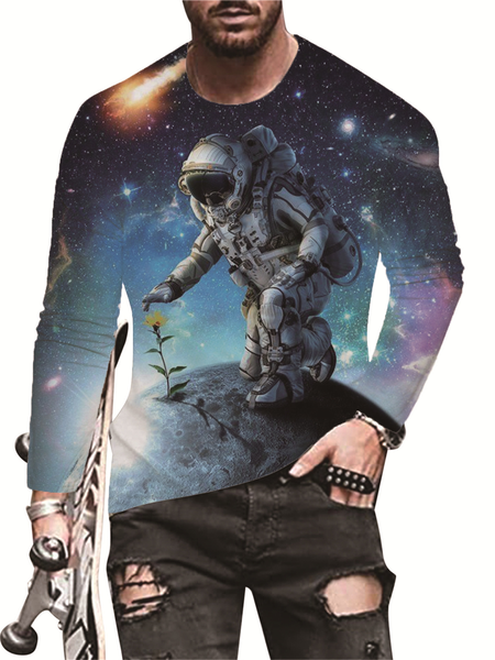 

Long Sleeve Casual T-shirt, Multicolor, Men's t-shirts