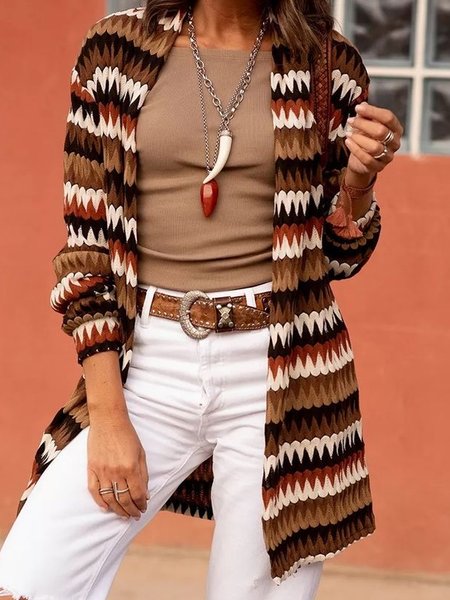 

Loosen Sexy Round Neck Outerwear, As picture, Outerwear