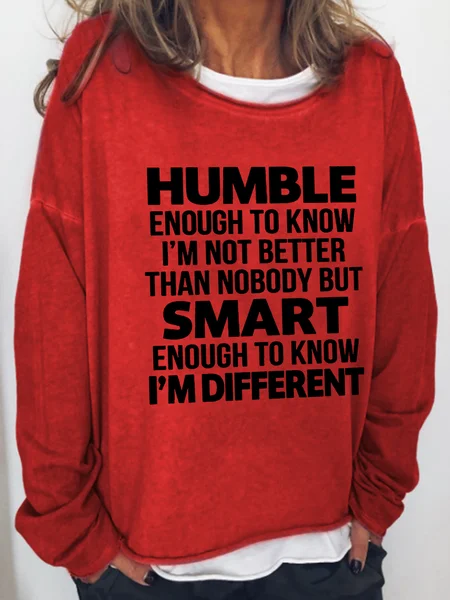 Humble Smart I'm Different Regular Fit Sweatshirts, Red, Hoodies&Sweatshirts