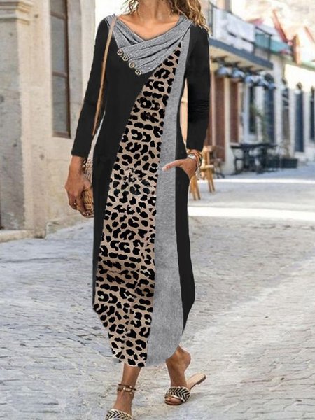 

V Neck Cotton Dresses, Multicolor, Maxi Dresses