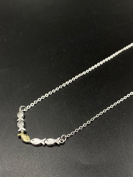 

Simple Fish Alloy Necklace, As picture, Necklaces