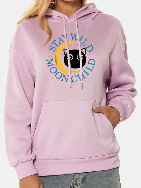 

Unocis Funny Print Long Sleeve Hoodie, Purple, Hoodies