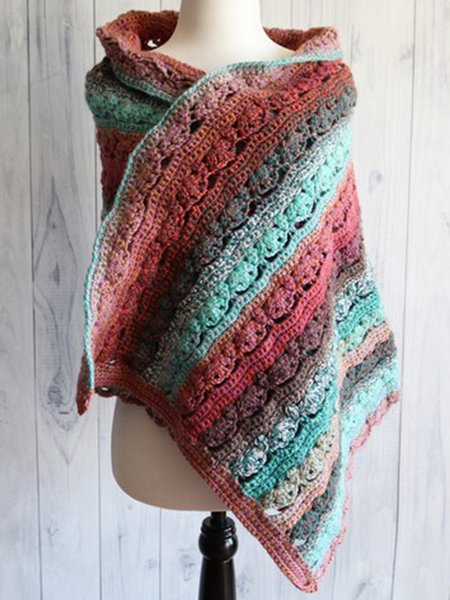 

Ethnic Crochet Stripe Warm Scarf, As picture, Scarves&Gloves