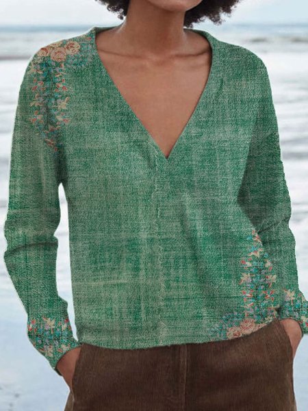 

Floral Shirts & Tops, Green, Tops
