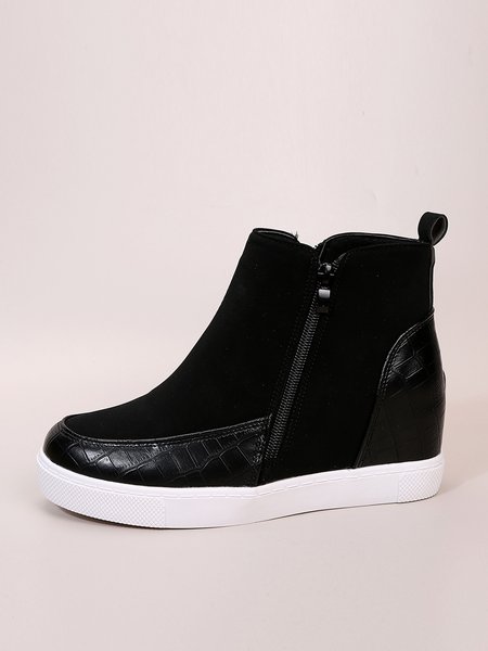 

Casual Simple Stitching Wedges, As picture, Boots