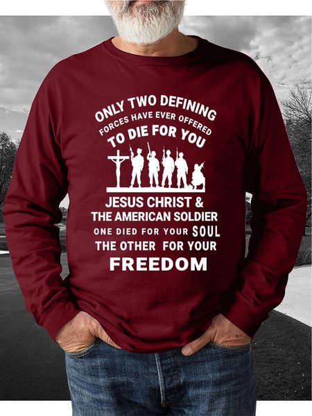 

American veteran Print Men's Sweatshirt, Brick red, Hoodies&Sweatshirts