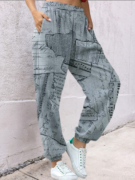 

Abstract Sporty Pants, Light gray, Pants