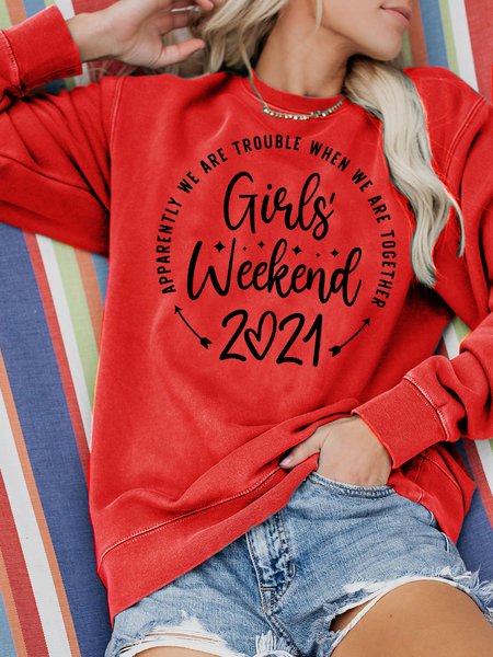 

Girls Weekend 2021 Sweatshirt, Red, Hoodies&Sweatshirts