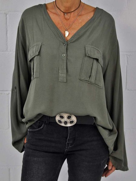 

Casual Shirts & Tops, Army green, Blouses & Shirts