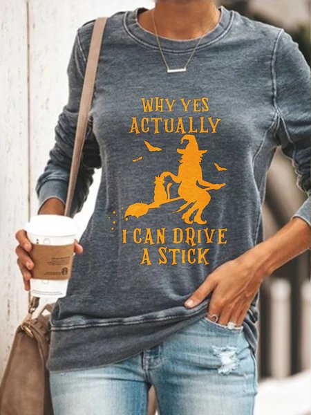 

Halloween Long Sleeve Round Neck Plus Size Printed Tops Sweatshirts, Gray, Hoodies & Sweatshirts