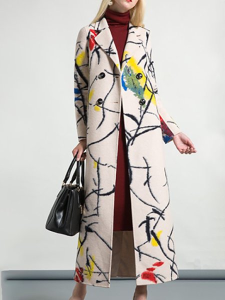 

Vintage Simple Elegant Flat Collar Regular Fit Outerwear, As picture, Coats