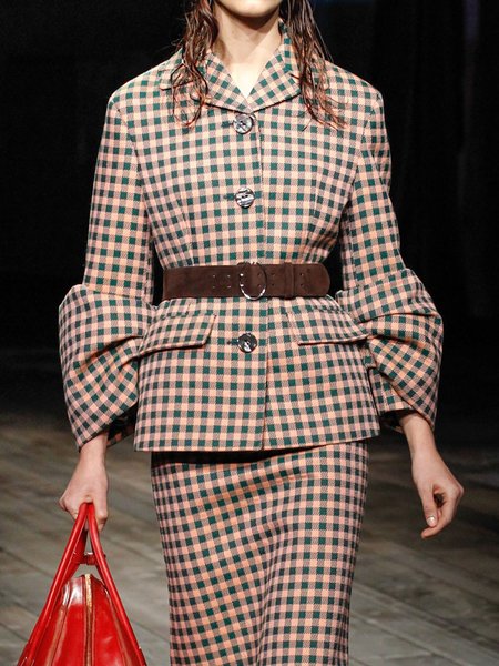

Grid Work Lapel Regular Fit Outerwear, As picture, Coats