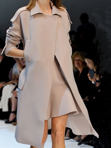 

Lapel Regular Fit Outerwear, As picture, Coats