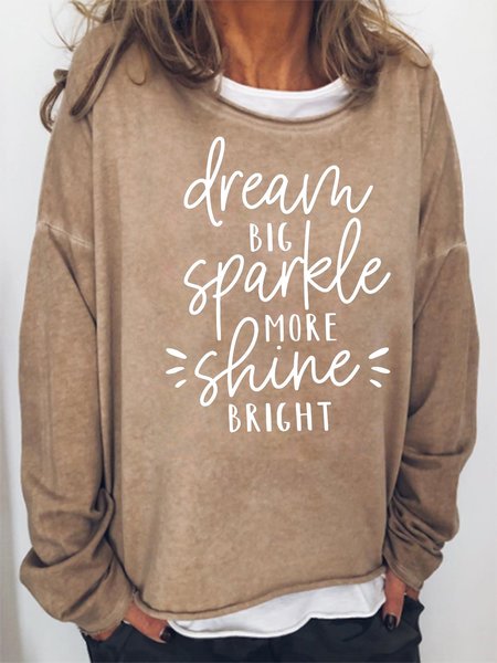 

Dream Big Sparkle More Shine Bright Sweatshirt, Khaki, Hoodies&Sweatshirts
