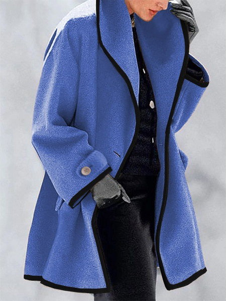 Ligeous Monocromo giacca la fine cotone, Blu, overcoat