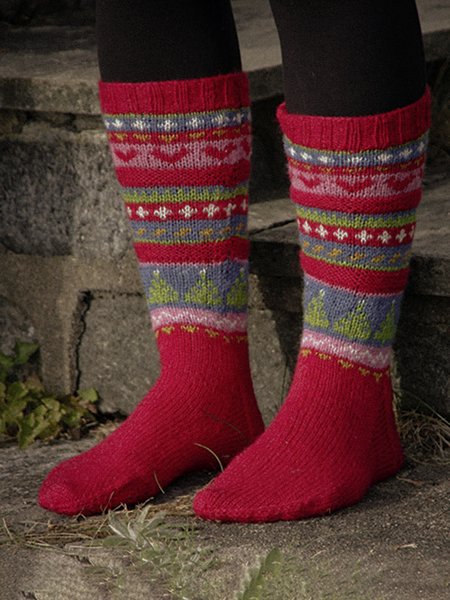 

Christmas Ethnic Crochet Warm Socks, As picture, Socks
