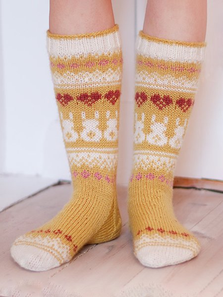 

Love Crochet Thermal Socks, As picture, Socks