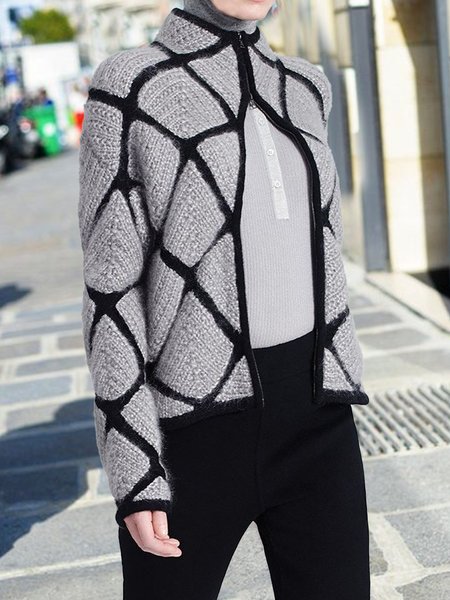 

Solid Crew Neck Pullover, As picture, Pullovers