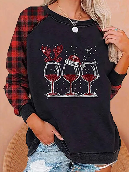 

Christmas Crew Neck Loosen Sweatshirt, Black, Hoodies & Sweatshirts