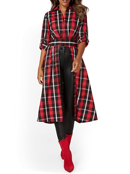 

Fall Elegant Non-Stretch Long sleeve Shirt Collar Daily Tops, As picture, Blouses and Shirts